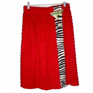 NEW BEREK Red Bath Wrap Zebra Print Beaded Martini